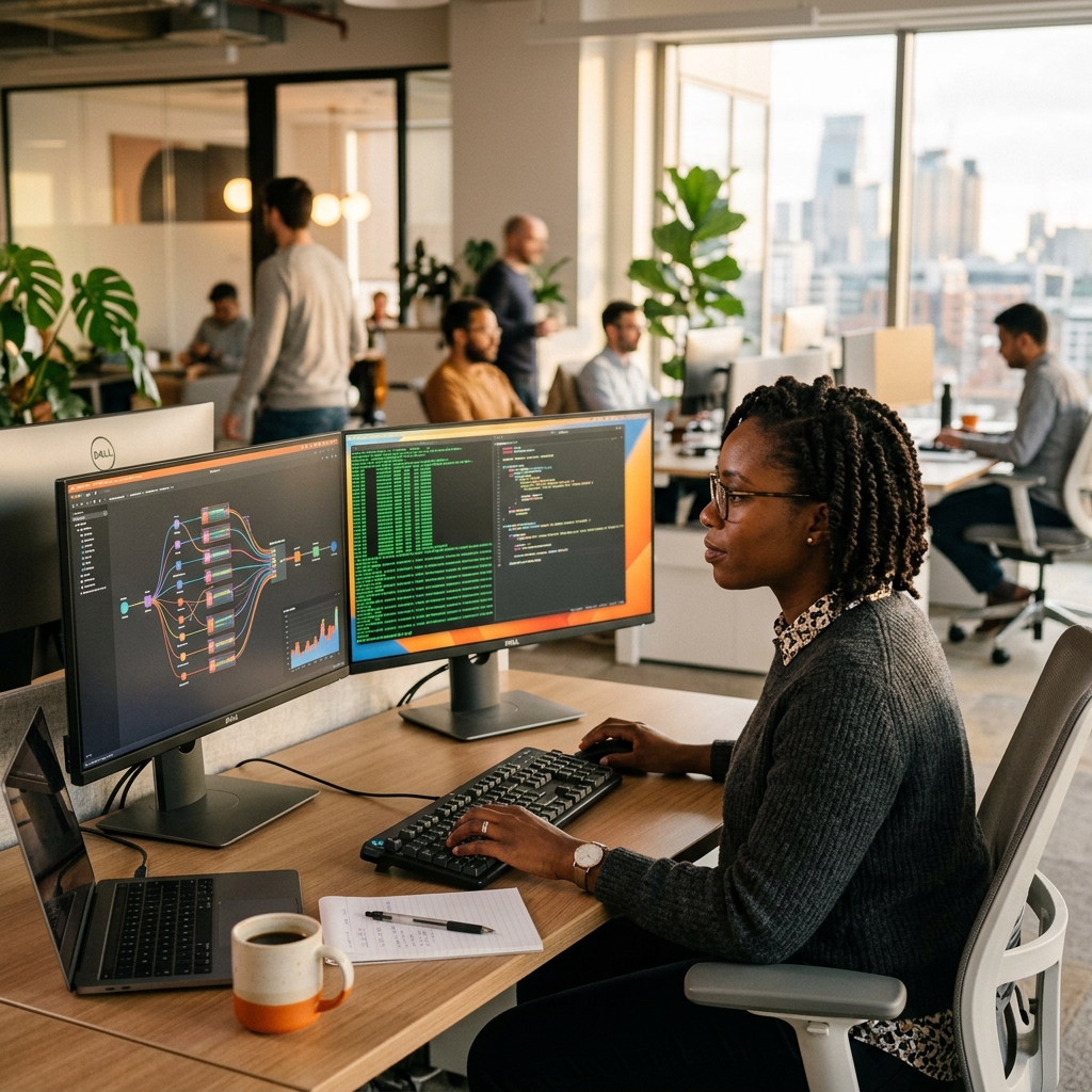 Data engineering team at work — building and monitoring data pipelines